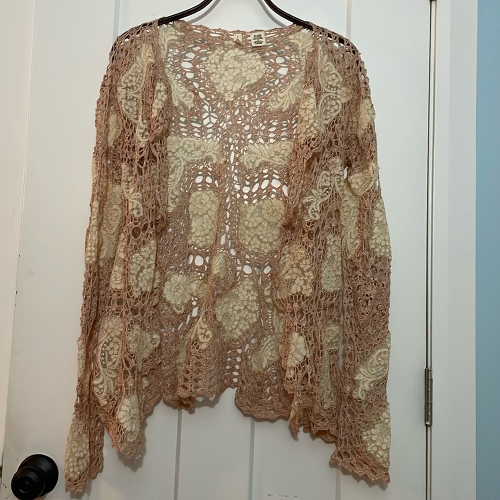 Anthropologie Moth Lace Crochet Sweater